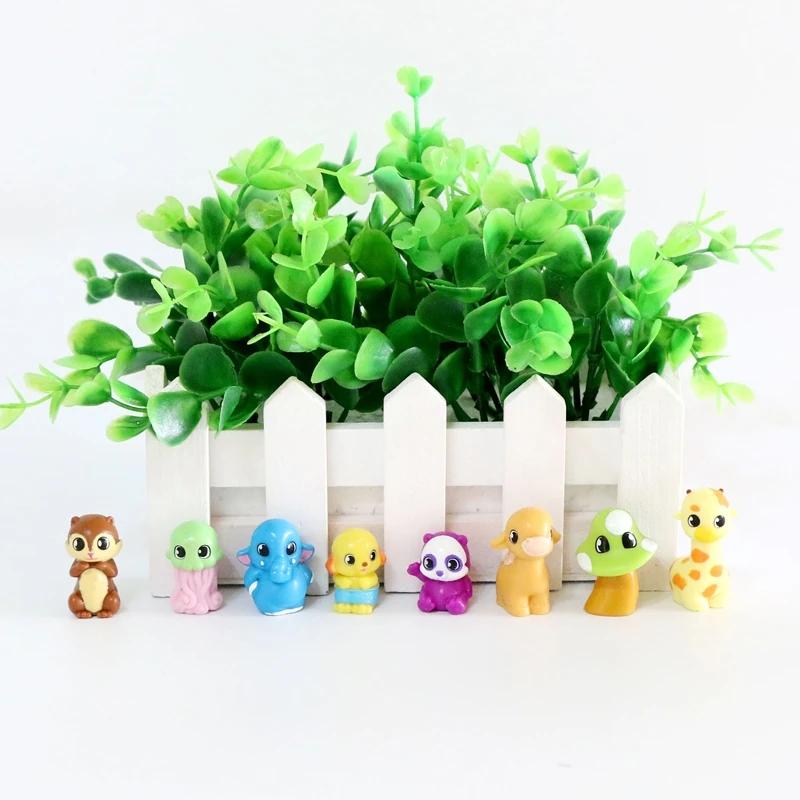 Ungiftig 20 Stück Kawaii Niedliche Mini Magischer Wald Tiere Figur Hart-ABS Kuchenfigur Topfpflanzen Dekoration Modell Spielzeug Geschenk Für Kind Kind