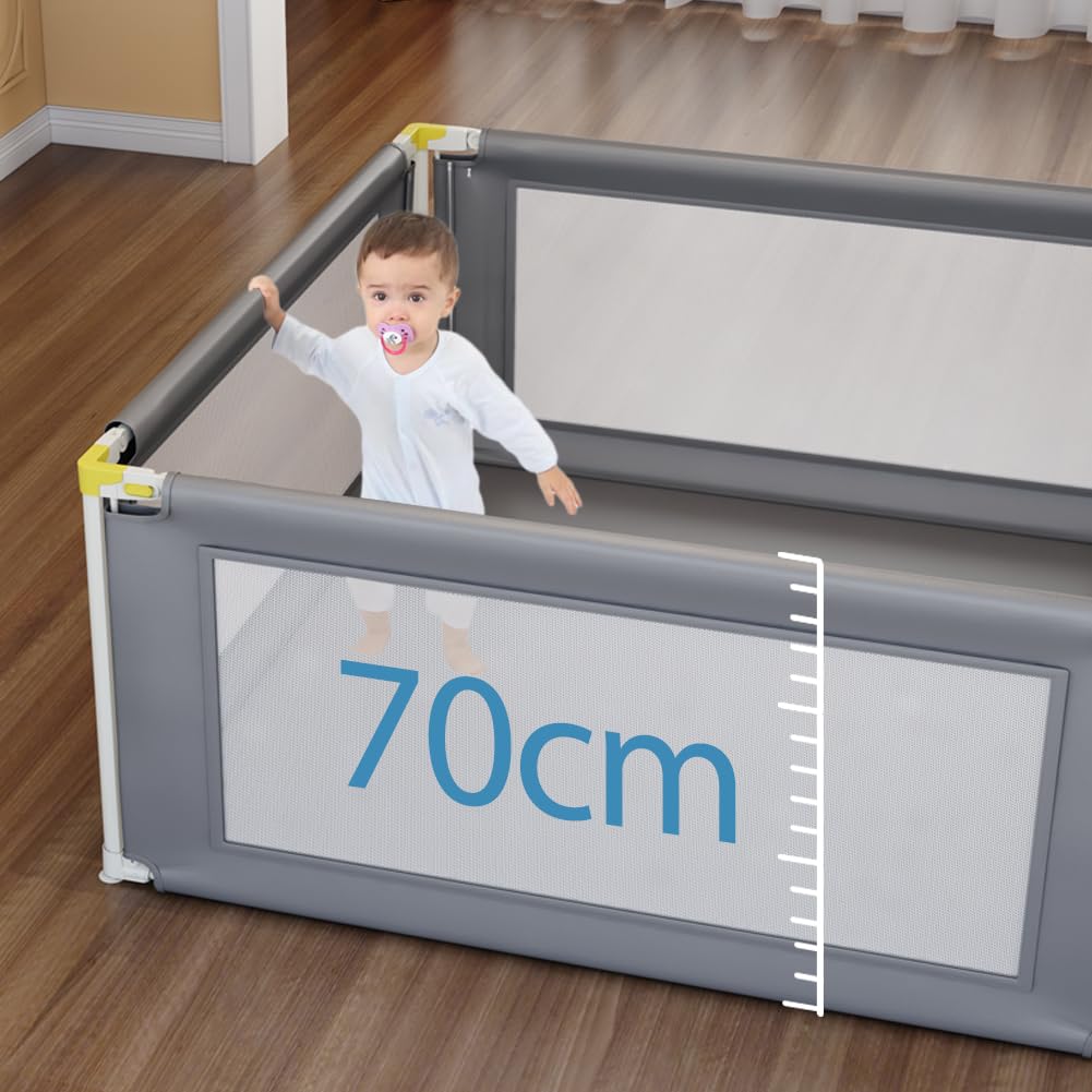 Areden Playpen Baby Washable and Space Suitable for Indoors and Safety Play Easy To Gray 4 Fence, Fence, Easy, Washable, Foldable, Saving, Outdoors,