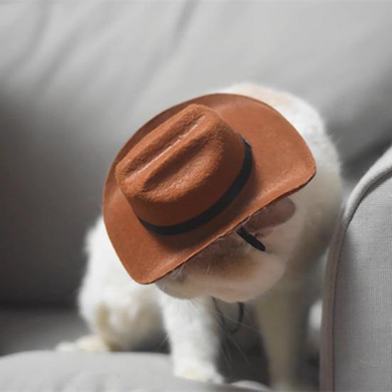 Pet Cowboy Hat Mini Pet Cosplay Cap Dress-up Bandana Scarf Halloween Costume Accessories for Small Medium Dogs Cats Party Decoration