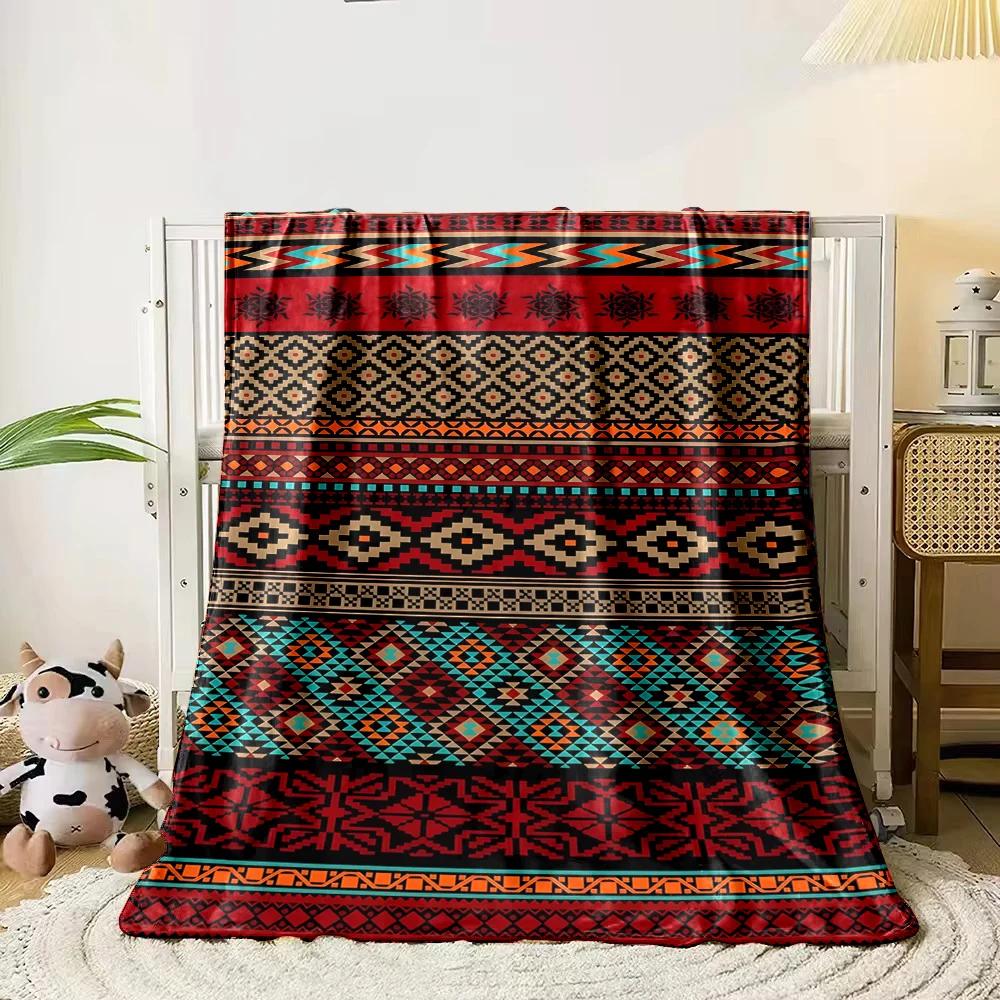 Aboriginal Embroidery Art Printed Blanket Warm Soft and Comfortable Home Travel Blanket Sofa Bedding Cover Blanket Holiday Gifts