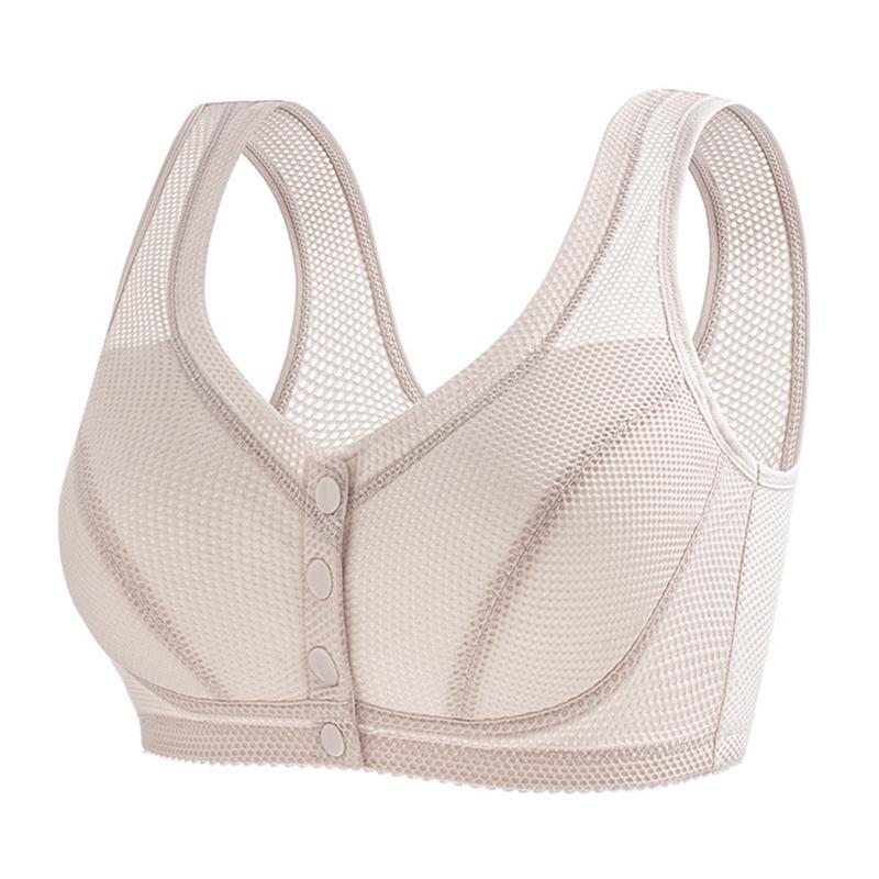 Women's Plus Size Front Buckle Non-Wire Bra Comfortable and Breathable Vest Bra
