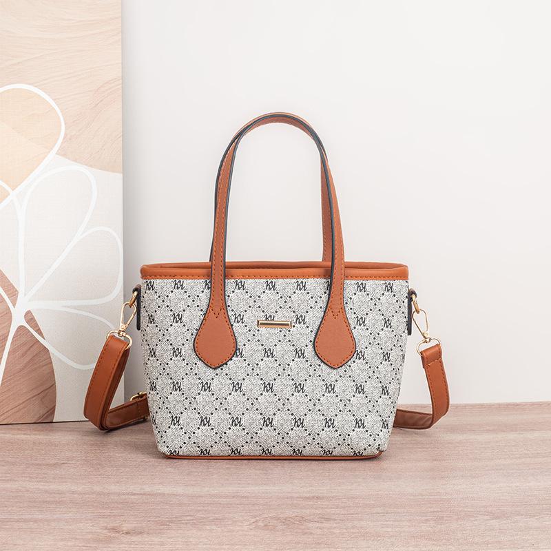 Summer New Vintage Classic Monogram Bucket Bag Fashion Versatile Crossbody Bag Export Women's Bag