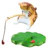 Funny Fishing Kitten for Aquarium Glass WallDecoration Landscaping Cute Kitten FishTank Cartoon Decors Statue Resin