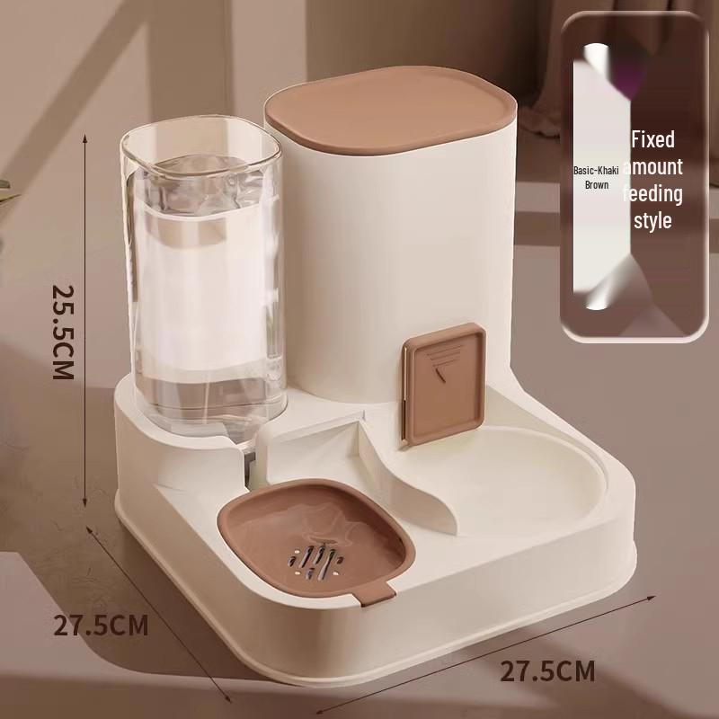Automatic Pet Feeder & Water Dispenser: Dual Cat/Dog Bowls, Cervical Spine Protect, All-in-One Pet Supplies.