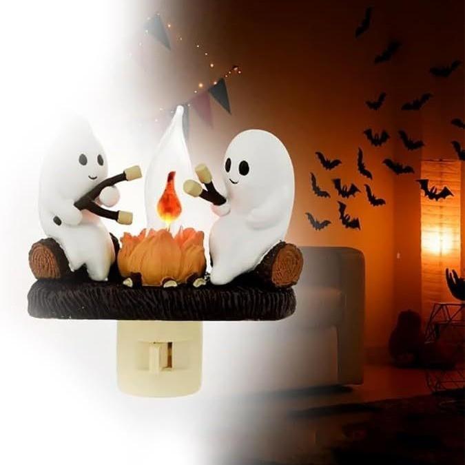 Enchanting White Ghost Night Light For Halloween Festivities And Unique Decor Items
