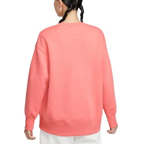 Nike logo pullover crewneck long-sleeve sweatshirt for women in pink