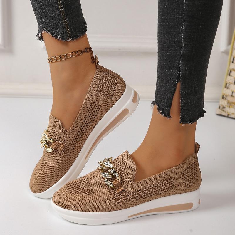 

Thick-soled fly-woven soft-soled single shoes one-pedal knitted breathable women s board shoes 36