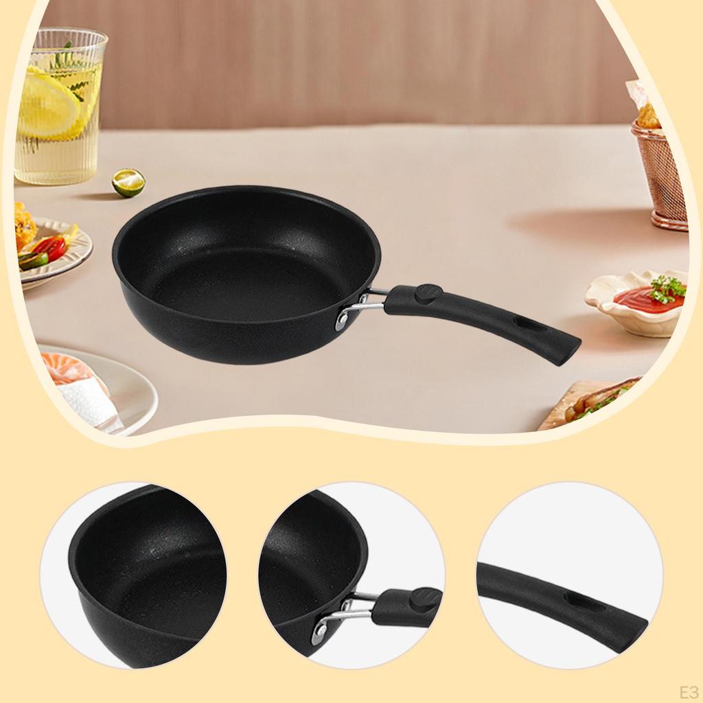 Fry Pan Small Skillet Multipurpose with Heat Resistant Handle Egg Kitchen Cookware for Eggs