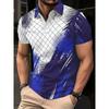 Men's Abstract Line Polo Short Sleeved Polo Shirt Collar Shirt