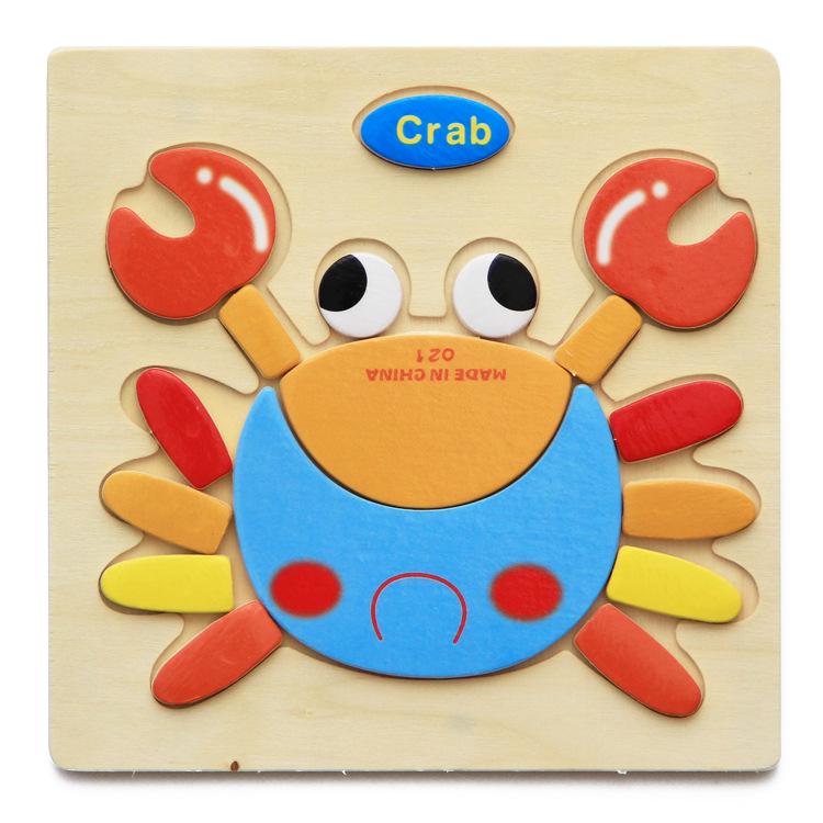 Cartoon 3D Puzzle Jigsaw Wooden Toys for Children Cute Animal Traffic Puzzles Intelligence Kids Baby Early Educational Toys