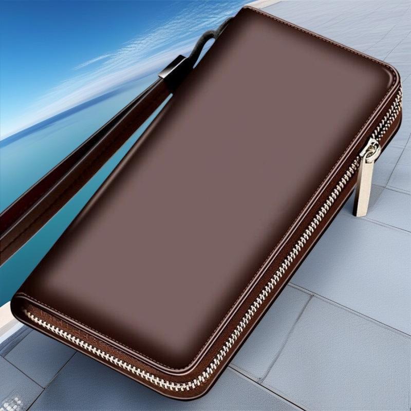 Herren Lange Geldbörse Clutch mit Großer Kapazität und Reißverschluss-Stil