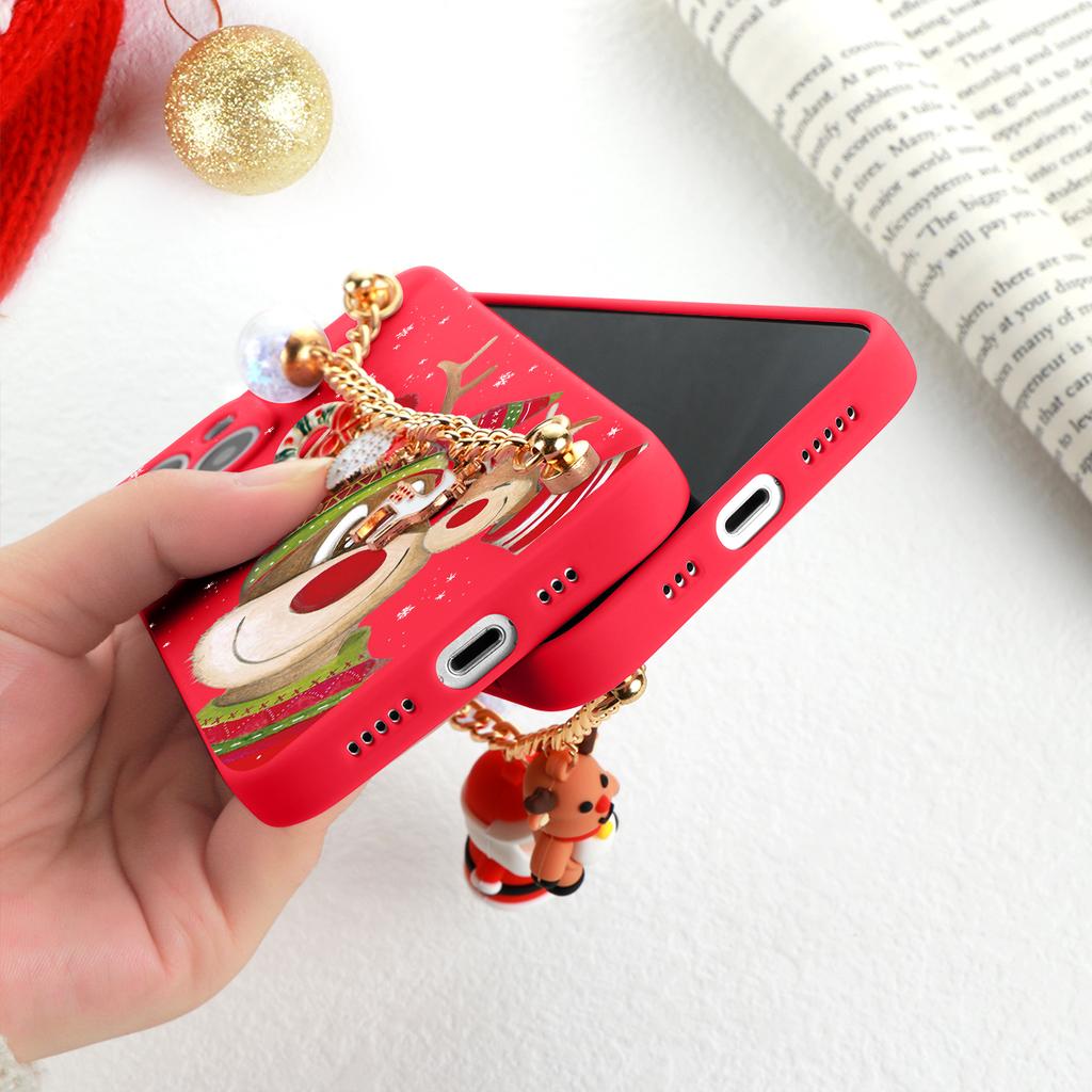 For Samsung A21S A53 A12 A13 A32 A72 A22 A23 A51 A50 A52 A70 A71 A73 A31 A40 A41 A03 S A02S A10 A33 Cute Christmas Lanyard Case