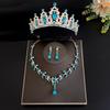 3pcs/set Crystal Bridal Tiara and Crown Earrings Necklace Jewelry Set for Women Princess Girls,Jeweled Wedding Tiara for Bride