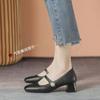 New Women Shoes Fashion Pumps Pearl Leather High Heels Shoes OL Mary Jane Dress Shoes