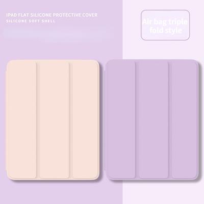 New Ipad 2022 Protective Case Solid Color for iPad Pro12.9 Pro11 Triple Fold Air5/4/3 with Pen Slot Ipad7/8/9 10.2 Small Fresh