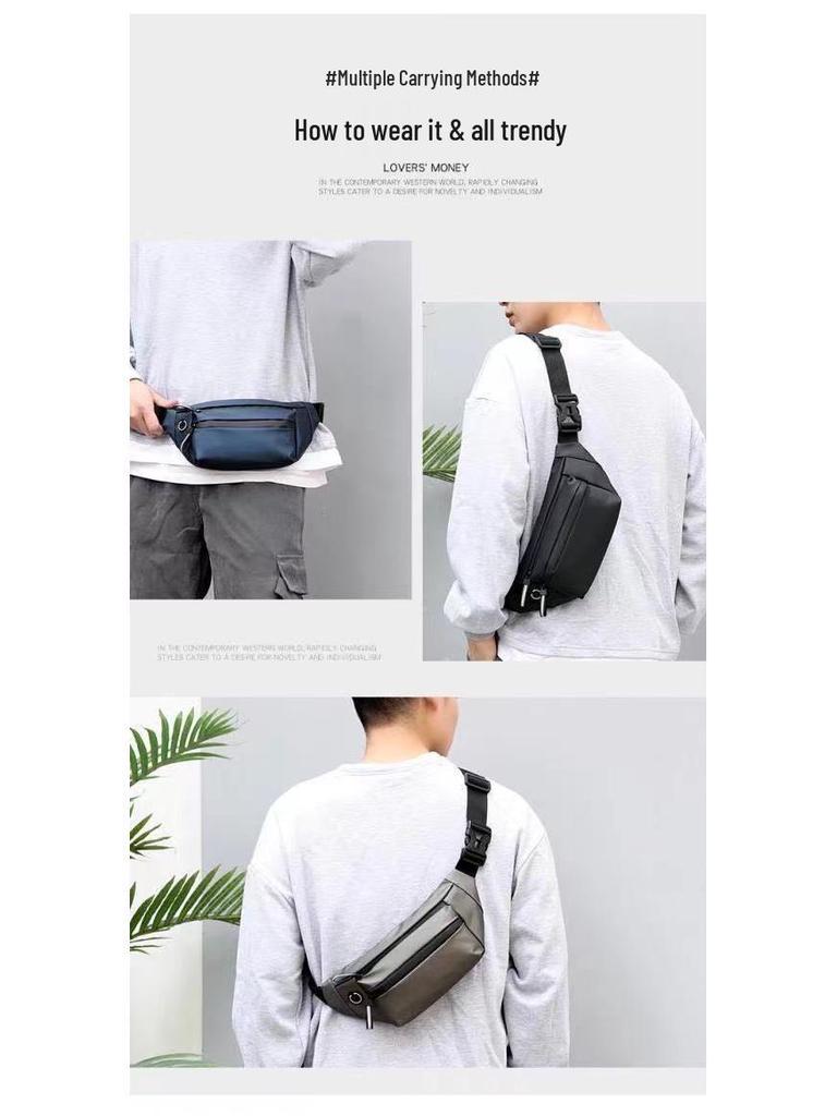 Men's Fashionable Korean Style Crossbody Chest Bag for Casual Outdoor Sports and Cycling