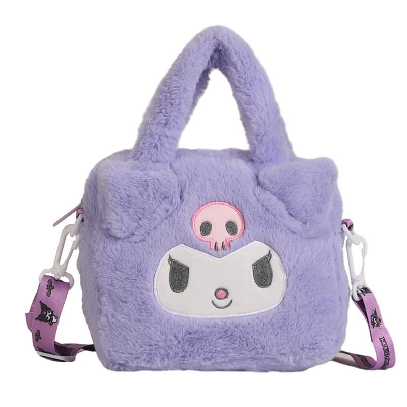 

Cute Cartoon Plush Crossbody Bag For Kids With Expanding Capacity And Lightweight Design Kuromi