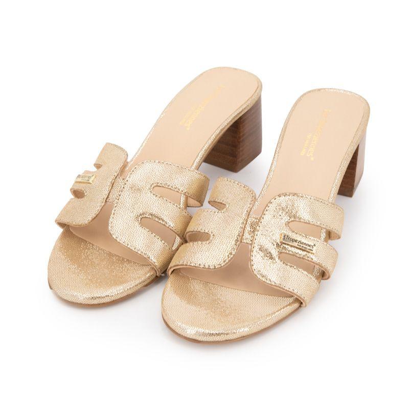 Sandales avec talons 5cm Livia or Femme LES TROPEZIENNES PAR M.BELARBI