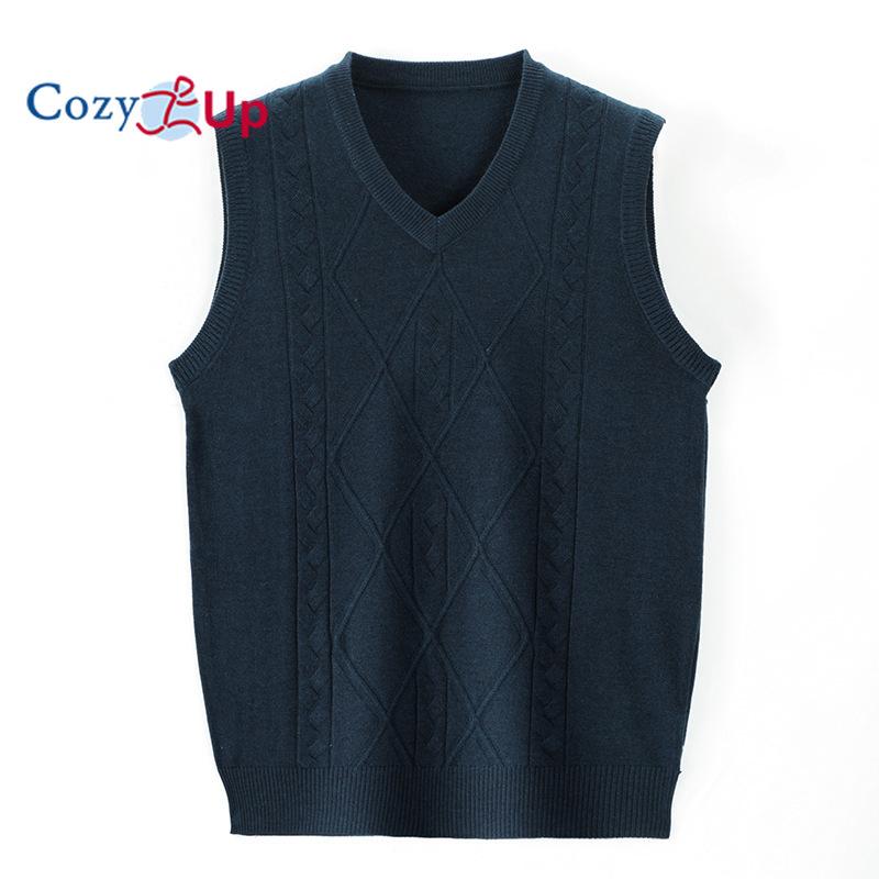 Cozy Up Men's V Neck Sweater Vest Cable Knitted Pullover Sweaters Vest