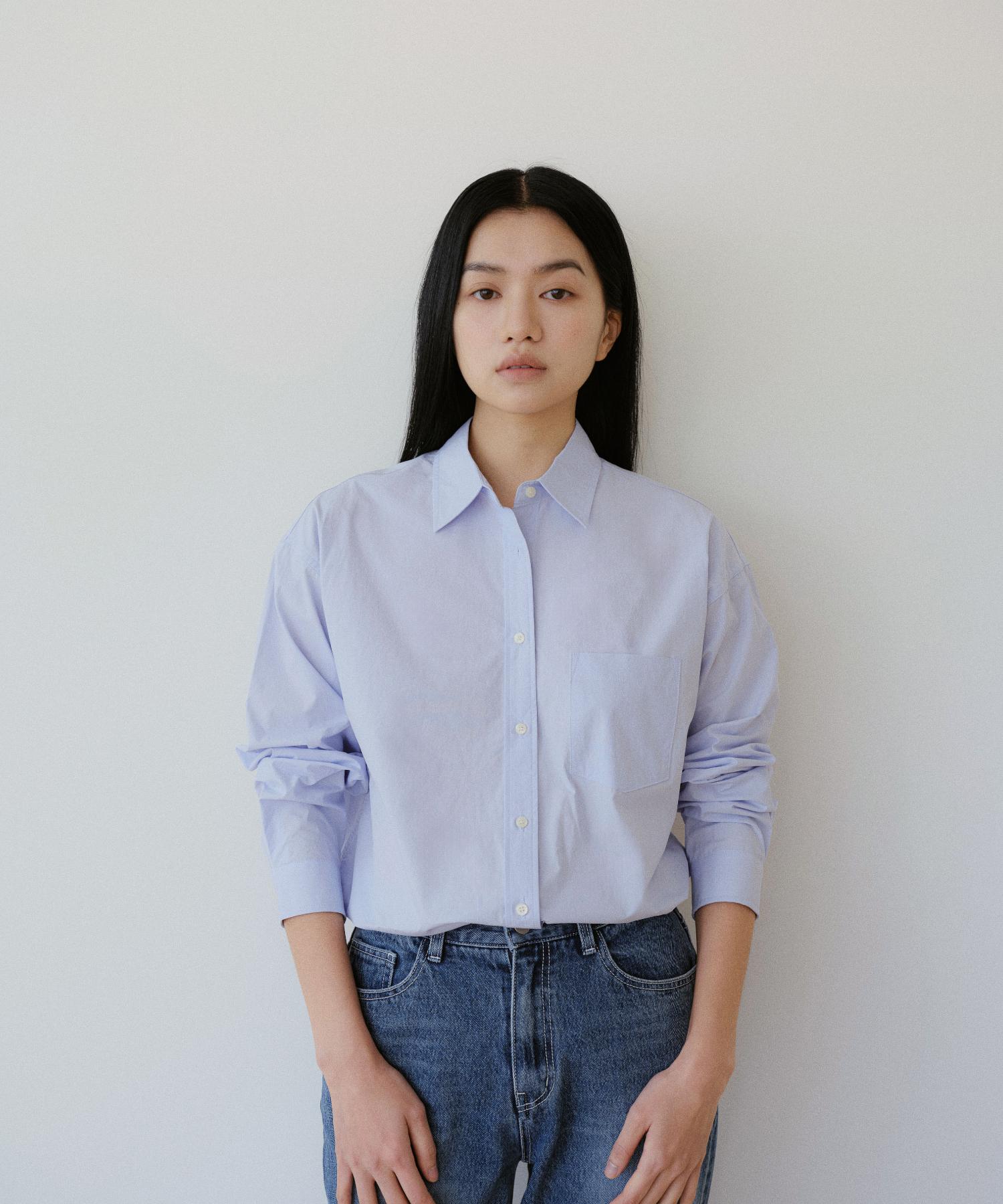 D Noah Standard Cotton Shirt (Light Blue)