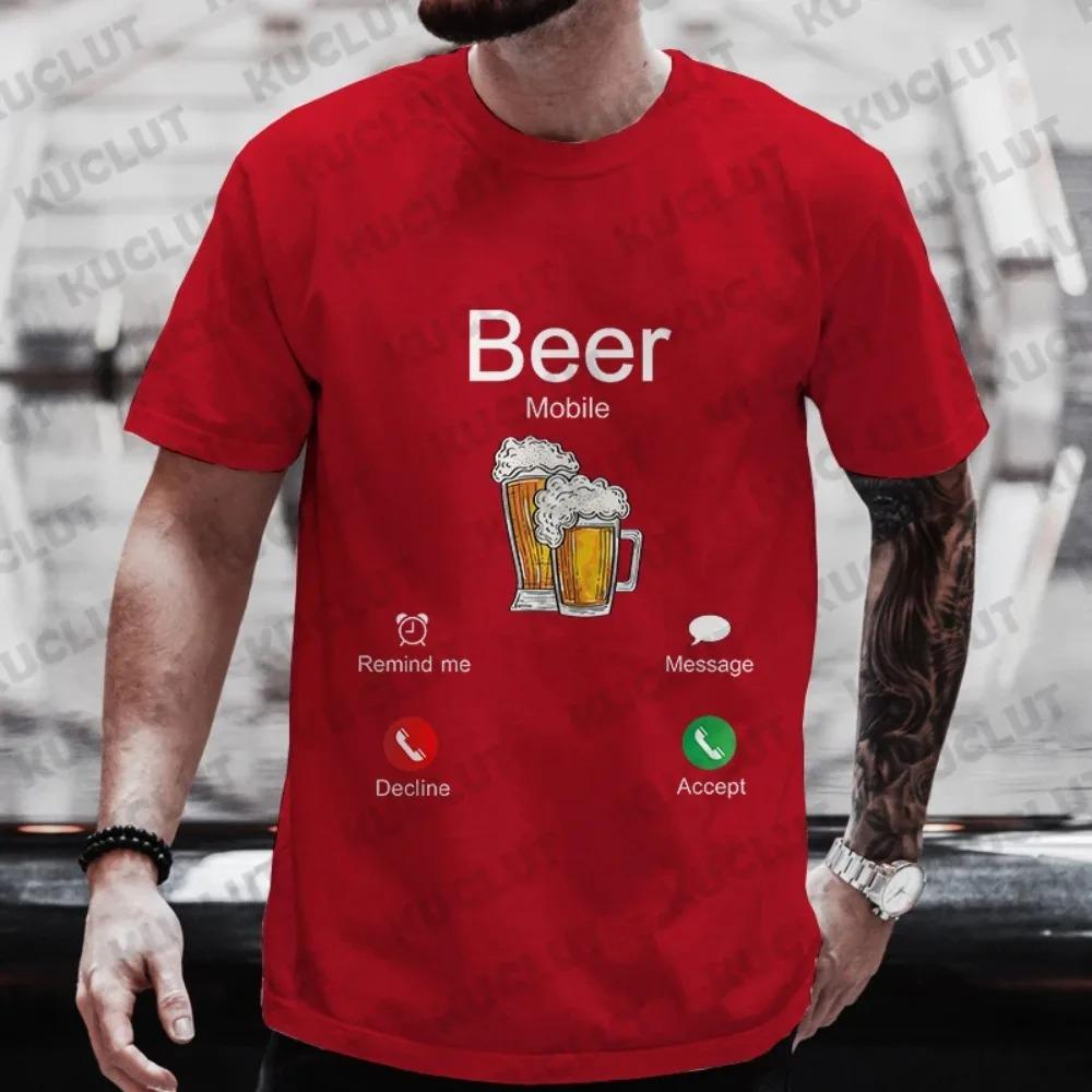 Bier ruft Grafik T-Shirts Freitag Bier Bierliebhaber Herren T-Shirts Y2k Kleidung Junggesellenabschied Trinkteam Passende T-Shirts