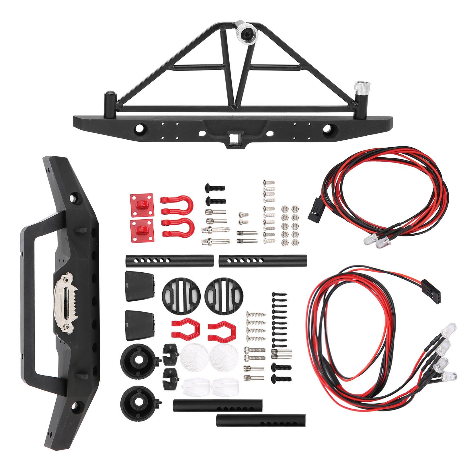 

110 RC Металевий Передній Задній Бампер з Комплектом Світлодіодного Освітлення підходить для SCX10 для TRX4 RC Аксесуари