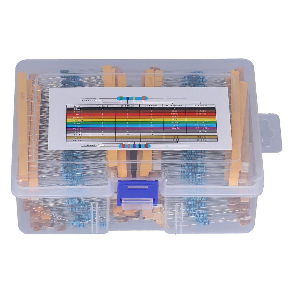 Kit Asortiment Rezistoare 2600 Buc Film Metalic 1R Ohm 3M Ohm 14W Rezistență Accesorii Electronice
