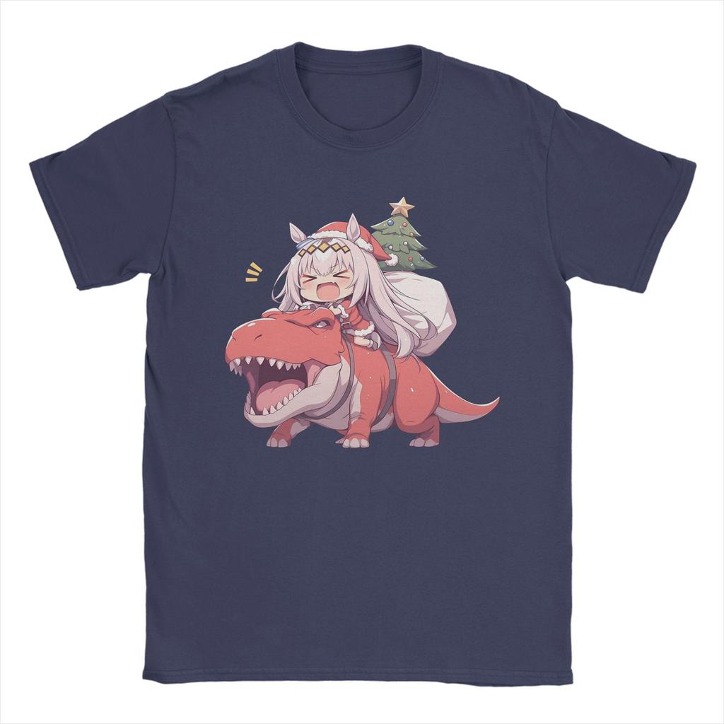Oguri Cap Weihnachten Herren T-Shirts Uma Musume Pretty Derby Anime T-Shirts Kurzarm Rundhals T-Shirt 100% Baumwolle Kleidung
