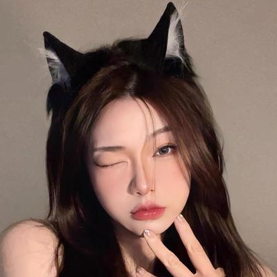 Plüsch Lolita Katzenohren Stirnband Haaraccessoires für Halloween