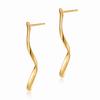 French Irregular Line Design Copper Plated 18k Gold Earrings For Women