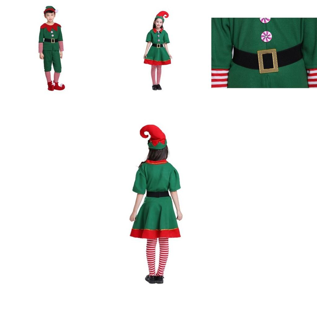 Delightful Christmas Elf Cosplay Costume Couple Outfit For Fancy Dress Xmas Party Role Play