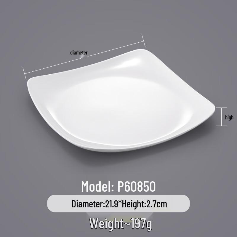 Commercial Melamine Square Dinner Plates