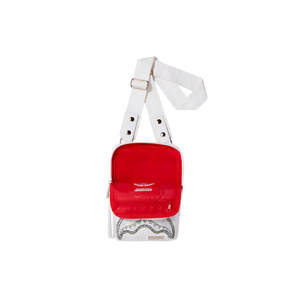 New SPRAYGROUND PU Shoulder Bag Small Unisex Raw White W0825403