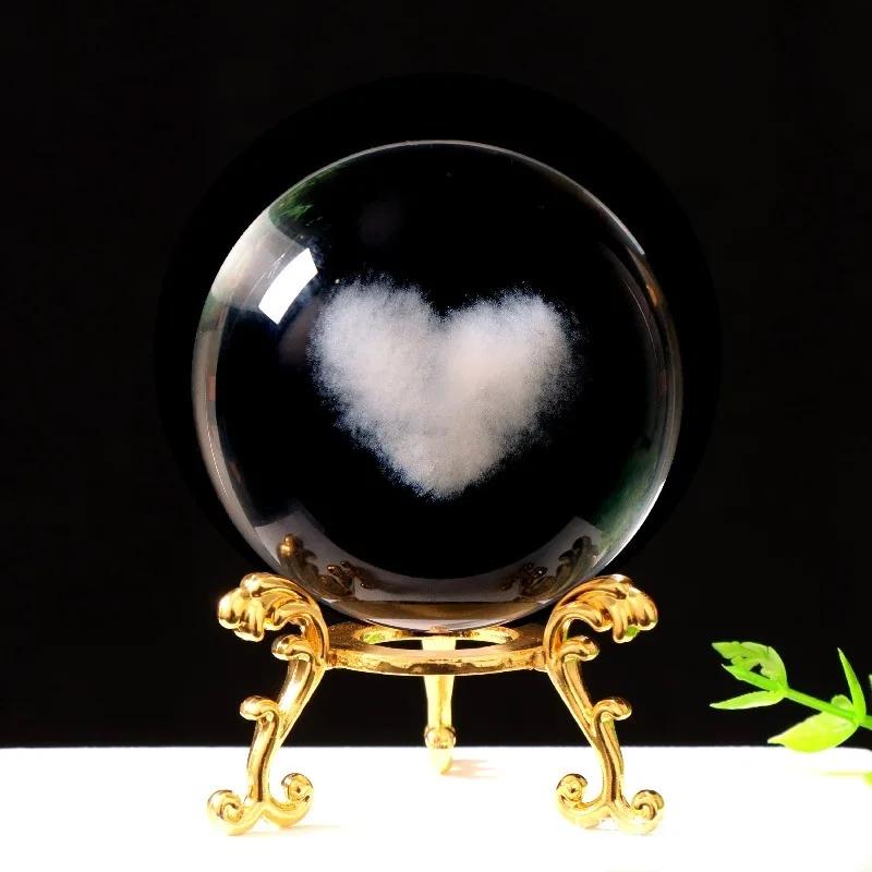 Creative Crystal Figurines Clear Orb Celestial Sphere Valentines Day Gift Graduation Keepsake Christmas Decorations Desk Accesso