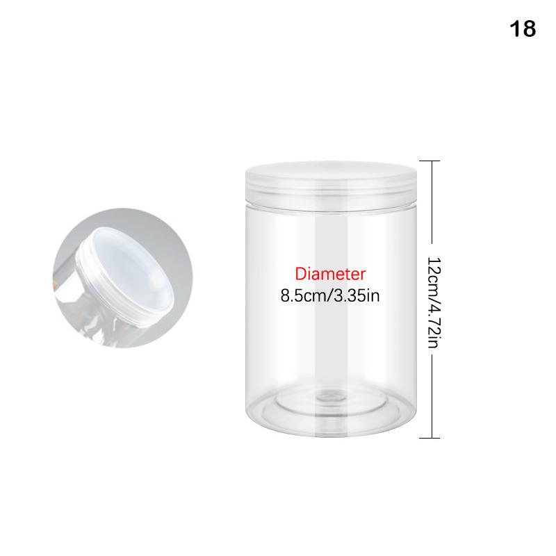 Plastic Packing Bottle Pet Clear Empty Seal Bottle Circular Bucket Storage Biscuit Jar Food Grade Sealed Cans Tank Container