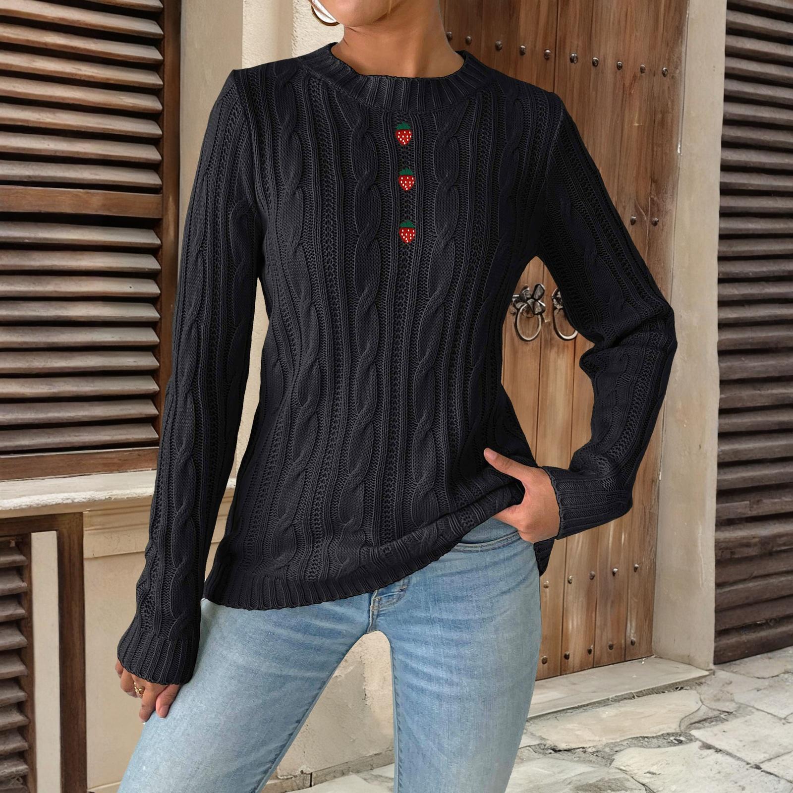 Women s T-Shirt Vintage Floral Print Round Neck Loose Long Sleeve Mid-Length Thumb Leak Top L