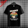 Rock Music Skeleton Drummer  Rock on Drum Kit Graphic Tshirt 100Cotton Short Sleeve Round Neck Humor Style Casual Tshirt