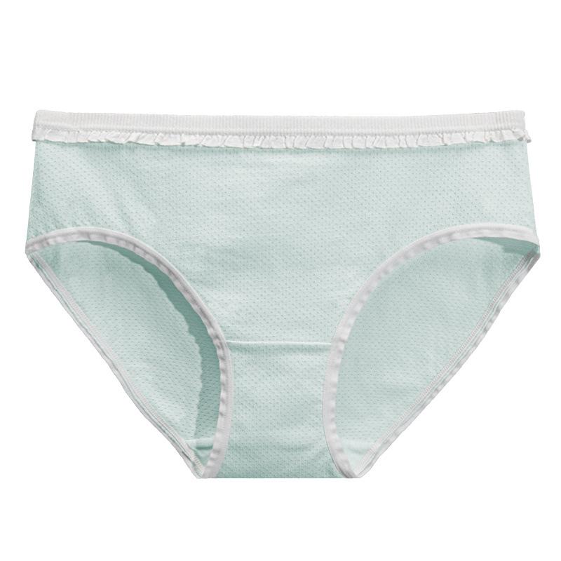 Women's Antibacterial Pure Cotton Breathable Mid-Waist Plus Size Cute Triangle Panties