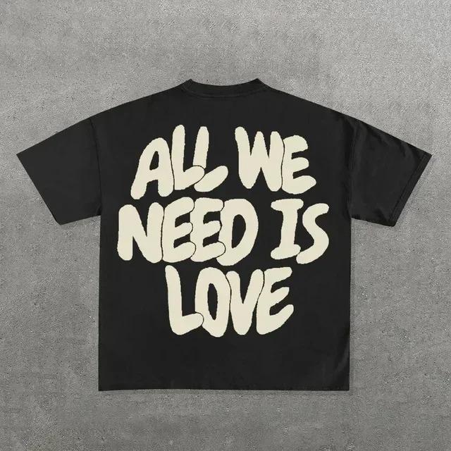 Love Heart Men Cotton TShirt Summer Casual Streetwear Hip Hop Trendy Graphic Tee Shirt - Men s Summer Cotton Graphic Tee S разноцветный