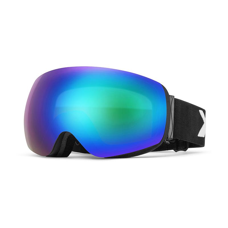 

Сферические горнолыжные маски с широким обзором и магнитным креплением, с линзами против запотевания (Италия), подходят для ношения с очками по рецепту Comprehensive REVO Green