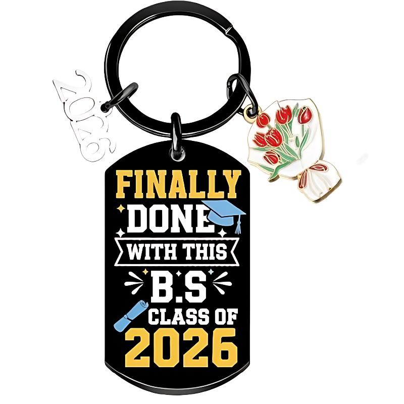 2026 Graduation Gifts School Graduation Keychain Stainless Steel Keyrings Personalized Accessories Fashion Pendant