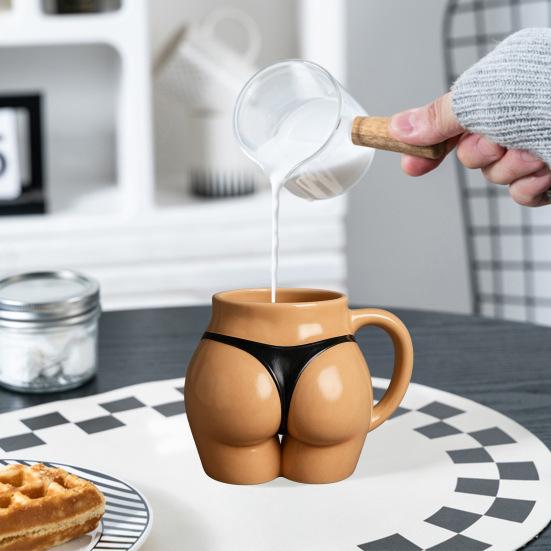 Vtipný hrnek na kávu ve tvaru zadku, novinka, hrnek ve tvaru boků 285 ml, sexy hrnek na pití boků, humorné dárky pro ženy a muže
