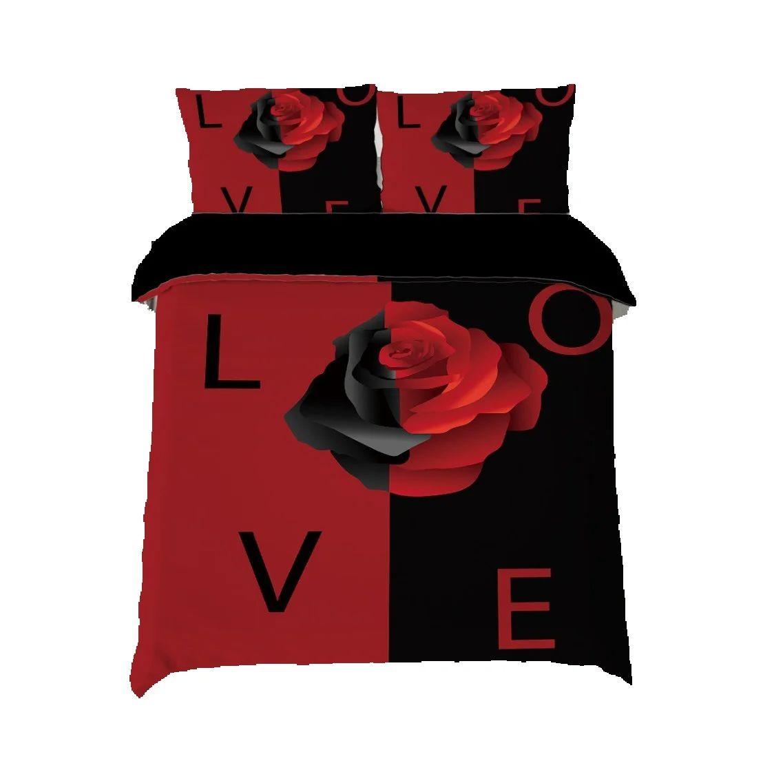 

Mr Mrs bedding set Couple Lovers Gift Duvet Cover Set Romantic Valentines Day Quilt Cover Pillowcases Queen King Size 2/3 Pcs 135x200cm 2pcs
