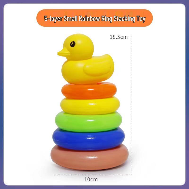 

Soft Pinchable Little Yellow Duck Stacking Ring Toy for Babies - Interactive and Colorful