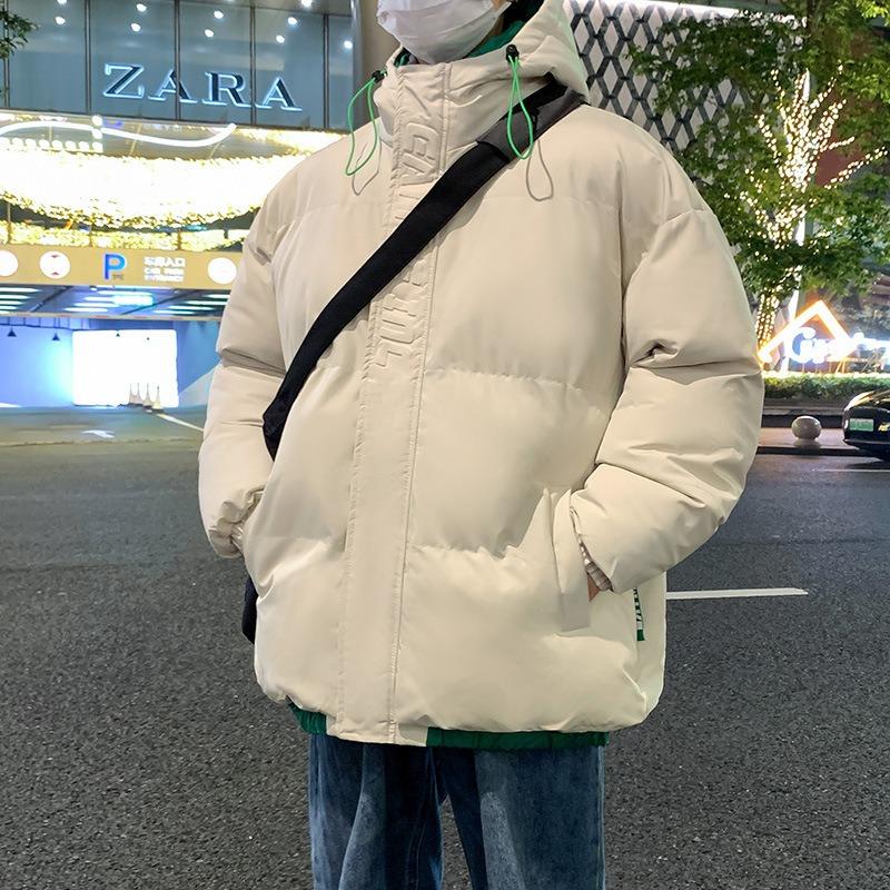 

Padded-on men s feather and cotton-padded clothes autumn and winter new thickened warm trendy cotton-padded jackets winter jackets S