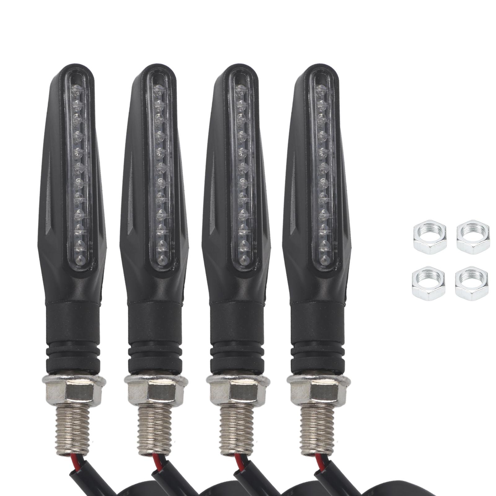 

4Pcs Motorcycle LED Turn Signals Daytime Running Lights Front Rear Indicators 12V Amber