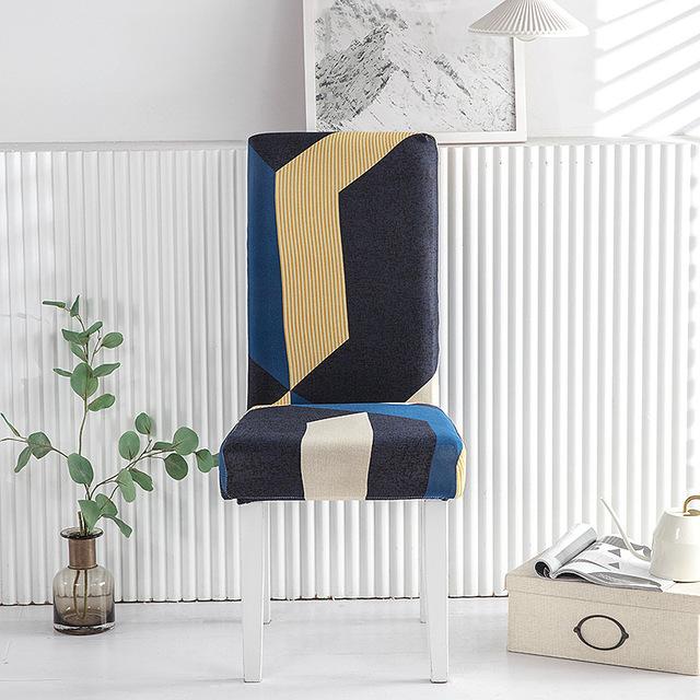 3D-Druck Esszimmerstuhlbezug Strech Geometrischer elastischer Stuhlbezug Sitzbezug für Küchenhocker Home Hotel Hochzeitsdekoration