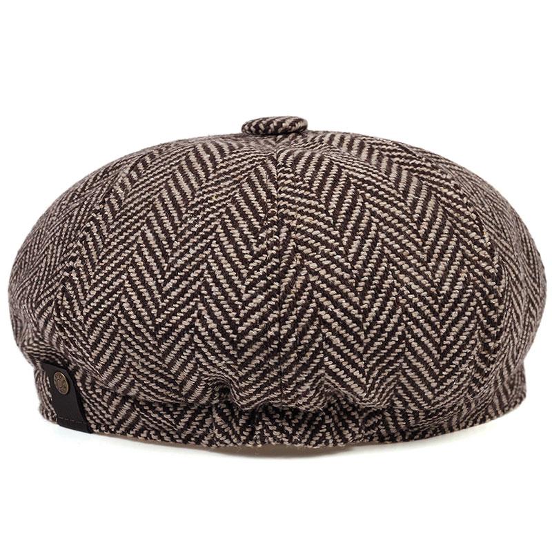 Classic Herringbone Men Trucker Newsboy Caps Winter Outdoors Warm Beret Hats Street Artist Painter Cap Hat
