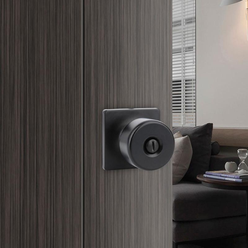 Matte Black Privacy Door Knobs for Bedroom and Bathroom With Square Rosettes Designs for Homeowners and Enthusiasts