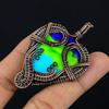 Multi Color Druzy Pendant, 999 Copper Wire Wrapped Gemstone Jewelry, Handmade Pendant, For Mother Day